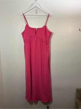 A New Day Bright Pink Spaghetti Strap Midi Dress Size XL